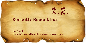 Kossuth Robertina névjegykártya